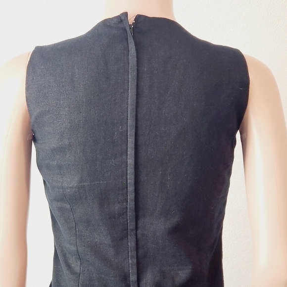 BICE by Sag Harbor Black 55% Linen Blend  Mini Formal Sleeveless Dress sz 6 - Picture 7 of 11